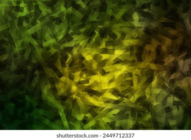 Dark Green, Yellow vector pattern with sharp lines. Modern geometrical abstract illustration with Lines. Pattern for ad, booklets, leaflets.