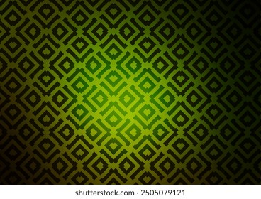 Dark Green, Yellow vector pattern with lines, rectangles. Colorful decorative design in simple style with lines, rhombuses. Backdrop for TV commercials.