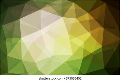 Dark Green, Yellow vector Pattern.  triangular template. Geometric sample. Repeating routine with triangle shapes. New texture for your design. Pattern can be used for background.