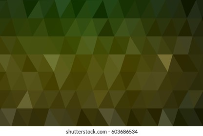 Dark Green, Yellow vector Pattern.  triangular template. Geometric sample. Repeating routine with triangle shapes. New texture for your design. Pattern can be used for background.
