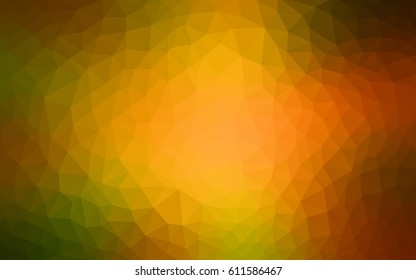 Dark Green, Yellow vector Pattern.  triangular template. Geometric sample. Repeating routine with triangle shapes. New texture for your design. Pattern can be used for background.