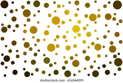 Dark Green, Yellow vector pattern with colored spheres. Geometric sample of repeating circles on white background in halftone style.