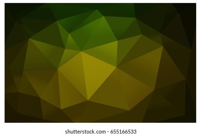 Dark Green, Yellow vector Pattern.  triangular template. Geometric sample. Repeating routine with triangle shapes. New texture for your design. Pattern can be used for background.