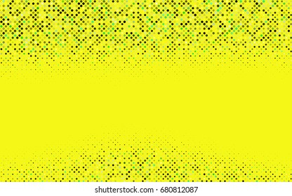 Dark Green, Yellow vector pattern with colored spheres. Geometric sample of repeating circles on white background in halftone style.