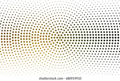 Dark Green, Yellow vector pattern with colored spheres. Geometric sample of repeating circles on white background in halftone style.