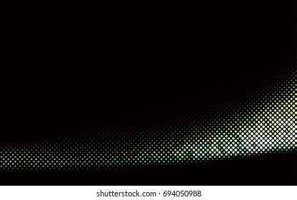 Dark Green, Yellow vector pattern with colored spheres. Geometric sample of repeating circles on white background in halftone style.