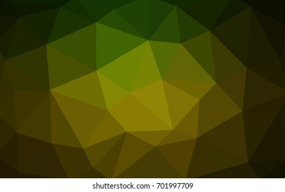 Dark Green, Yellow vector Pattern.  triangular template. Geometric sample. Repeating routine with triangle shapes. New texture for your design. Pattern can be used for background.