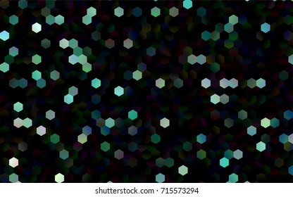 Dark Green, Yellow vector pattern. Hexagonal template. Geometric sample. Repeating hexagon shapes. Brand-New texture for your design. Pattern can be used for background