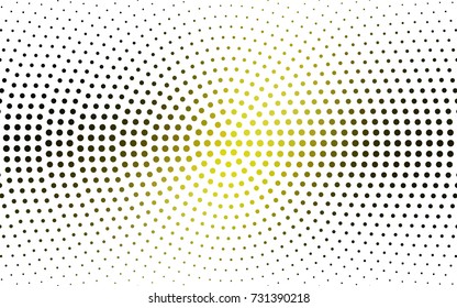 Dark Green, Yellow vector pattern with colored spheres. Geometric sample of repeating circles on white background in halftone style.
