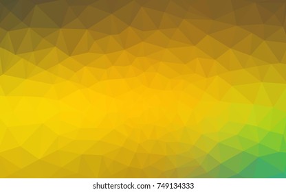 Dark Green, Yellow vector Pattern.  triangular template. Geometric sample. Repeating routine with triangle shapes. New texture for your design. Pattern can be used for background.