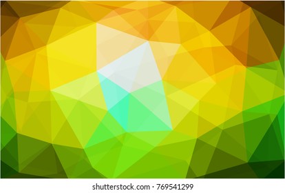 Dark Green, Yellow vector Pattern.  triangular template. Geometric sample. Repeating routine with triangle shapes. New texture for your design. Pattern can be used for background.