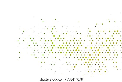 Dark Green, Yellow vector pattern with colored spheres. Geometric sample of repeating circles on white background in halftone style.