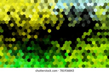 Dark Green, Yellow vector pattern. Hexagonal template. Geometric sample. Repeating hexagon shapes. Brand-New texture for your design. Pattern can be used for background