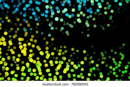 Dark Green, Yellow vector pattern with colored spheres. Geometric sample of repeating circles on white background in halftone style.