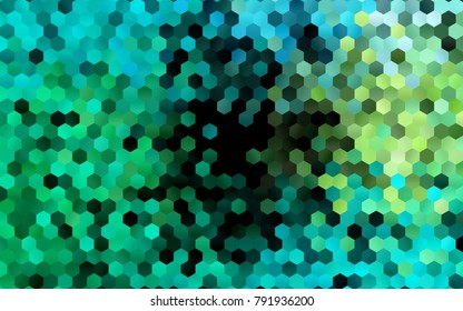 Dark Green, Yellow vector pattern. Hexagonal template. Geometric sample. Repeating hexagon shapes. Brand-New texture for your design. Pattern can be used for background