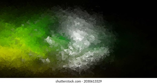 Textura de triángulo de poli vectorial amarillo verde oscuro. Ilustración degradada de estilo poligonal con triángulos. Diseño de páginas de aterrizaje.