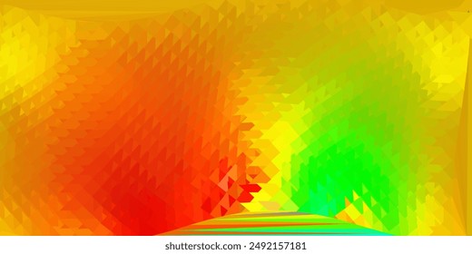 Plantilla de triángulo de poliéster de Vector verde oscuro y amarillo. Ilustración Abstractas con triángulos de gradiente elegantes. La mejor opción para su diseño.