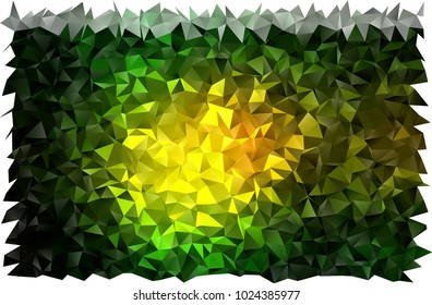 Dark Green, Yellow vector polygon abstract background. Shining colored illustration in a brand-new style. The template can be used as a background for cell phones.
