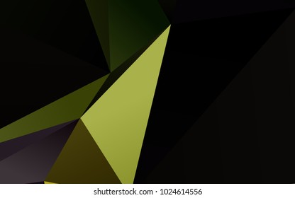 Dark Green, Yellow vector polygon abstract background. An elegant bright illustration with gradient. The template can be used as a background for cell phones.