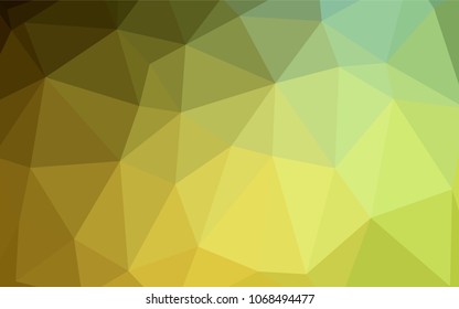 Dark Green, Yellow vector polygon abstract background. Polygonal abstract illustration with gradient. That pattern can be used as a part of a brand book.
