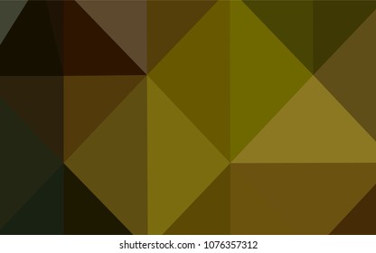 Dark Green, Yellow vector polygon abstract layout. Creative illustration in halftone style with gradient. Triangular pattern for your business design.