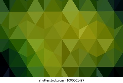 Dark Green, Yellow vector polygon abstract background. Polygonal abstract illustration with gradient. Best triangular design for your business.