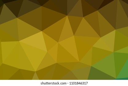 Dark Green, Yellow vector polygon abstract layout. Creative illustration in halftone style with triangles. Brand new design for your business.