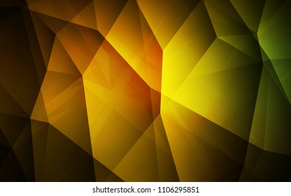 Dark Green, Yellow vector polygon abstract backdrop. Modern abstract illustration with triangles. A new texture for your web site.