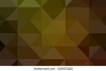 Dark Green, Yellow vector polygon abstract backdrop. Elegant bright polygonal illustration with gradient. The best triangular design for your business.