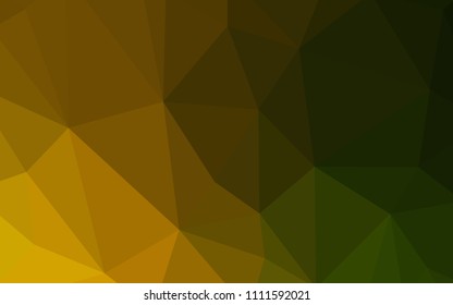 Dark Green, Yellow vector polygon abstract background. Colorful illustration in polygonal style with gradient. Best triangular design for your business.