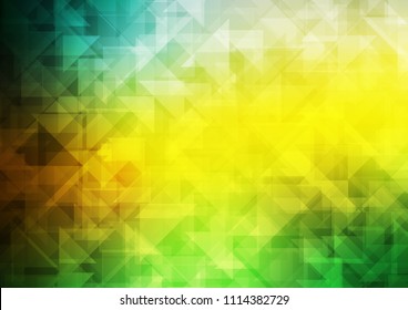 Dark Green, Yellow vector polygon abstract polygon abstract. Glitter abstract illustration with an elegant design. The completely new template can be used for your brand book.