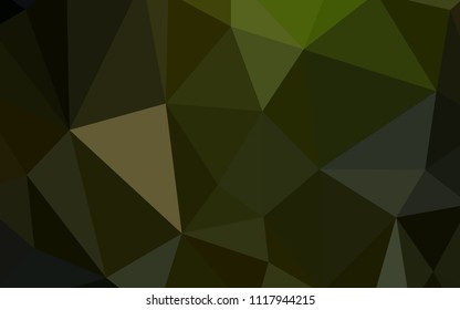Dark Green, Yellow vector polygon abstract background. Creative geometric illustration in Origami style with gradient. Polygonal design for your web site.