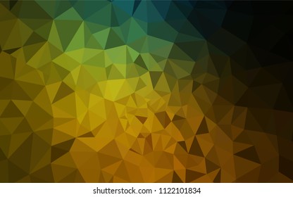 Dark Green, Yellow vector polygon abstract layout. Modern abstract illustration with triangles. Template for cell phone's backgrounds.