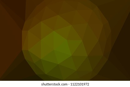 Dark Green, Yellow vector polygon abstract layout with a gem in a centre. Modern abstract illustration with triangles. New template for your brand book.