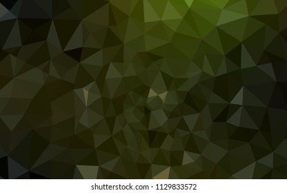 Dark Green, Yellow vector polygon abstract background. Creative geometric illustration in Origami style with gradient. Best triangular design for your business.