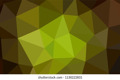 Dark Green, Yellow vector polygon abstract layout. Creative geometric illustration in Origami style with gradient. Completely new template for your banner.