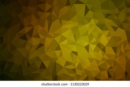 Dark Green, Yellow vector polygon abstract layout. A sample with polygonal shapes. Brand new design for your business.