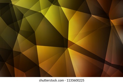 Dark Green, Yellow vector polygon abstract backdrop. A sample with polygonal shapes. Textured pattern for your backgrounds.