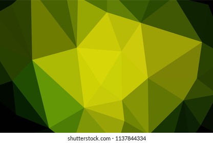 Dark Green, Yellow vector polygon abstract background. Colorful illustration in polygonal style with gradient. Triangular pattern for your design.
