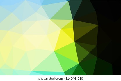 Dark Green, Yellow vector polygon abstract backdrop. Creative geometric illustration in Origami style with gradient. The best triangular design for your business.
