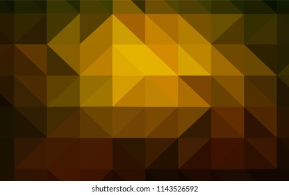 Dark Green, Yellow vector polygon abstract background. Shining colorful illustration with triangles. Triangular pattern for your design.