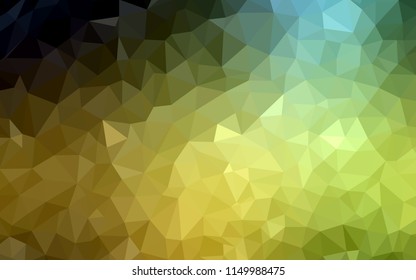 Dark Green, Yellow vector polygon abstract layout. Colorful illustration in polygonal style with gradient. Brand new design for your business.