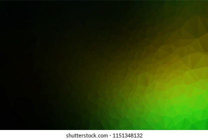 Dark Green, Yellow vector polygon abstract layout. A completely new color illustration in a vague style. A completely new design for your business.