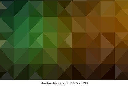 Dark Green, Yellow vector polygon abstract backdrop. Creative illustration in halftone style with triangles. Brand new design for your business.