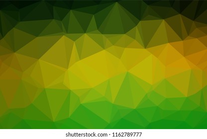 Dark Green, Yellow vector polygon abstract backdrop. Modern geometrical abstract illustration with gradient. Brand new style for your business design.