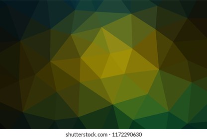 Dark Green, Yellow vector polygon abstract layout. A vague abstract illustration with gradient. A new texture for your design.