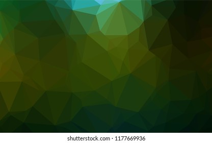 Dark Green, Yellow vector polygon abstract layout. Geometric illustration in Origami style with gradient.  The polygonal design can be used for your web site.