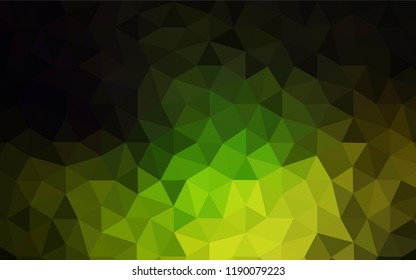 Dark Green, Yellow vector polygon abstract backdrop. Colorful illustration in polygonal style with gradient. Polygonal design for your web site.
