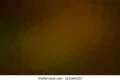 Dark Green, Yellow vector polygon abstract layout. Creative illustration in halftone style with triangles. A completely new design for your leaflet.