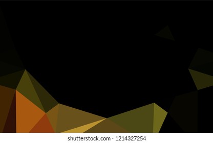 Dark Green, Yellow vector polygon abstract backdrop. Shining illustration, which consist of triangles. The best triangular design for your business.